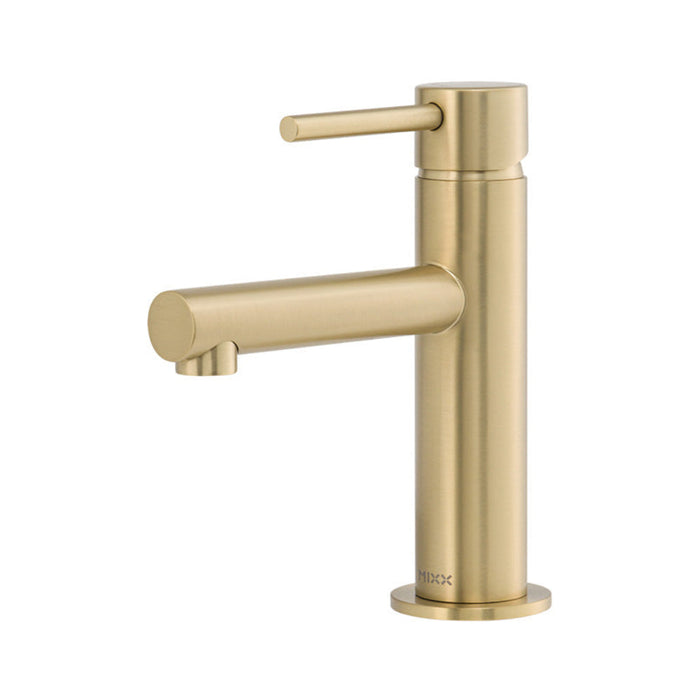 Mixx Anise Eco Basin Mixer Straight Spout - Brushed Gold-Blue Leaf Bathware &amp; Tiles
