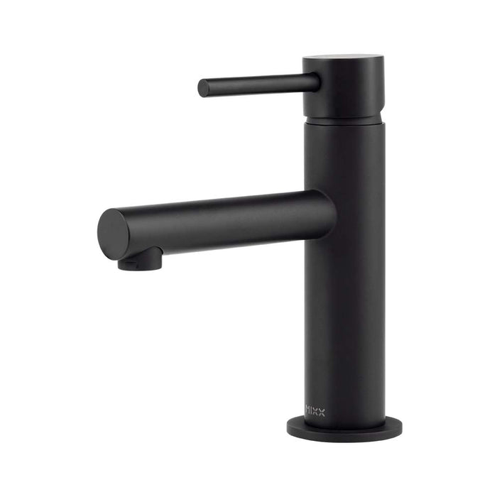 Mixx Anise Eco Basin Mixer Straight Spout - Matt Black-Blue Leaf Bathware &amp; Tiles