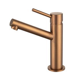 Mixx Anise Eco Basin Mixer Upswept Spout - Brushed Bronze-Blue Leaf Bathware &amp; Tiles
