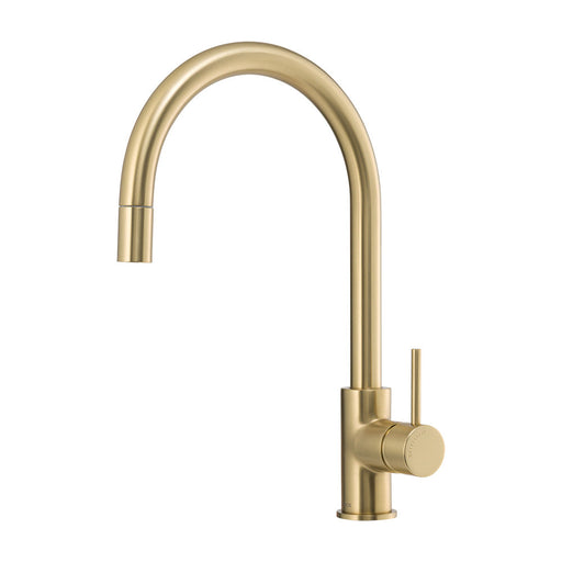 Mixx Anise Eco Pull Out Sink Mixer - Brushed Gold-Blue Leaf Bathware &amp; Tiles