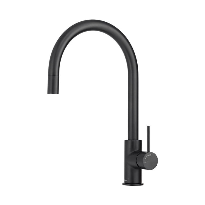 Mixx Anise Eco Pull Out Sink Mixer - Matt Black-Blue Leaf Bathware &amp; Tiles