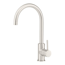 Mixx Anise Eco Round Sink Mixer - Brushed Nickel-Blue Leaf Bathware &amp; Tiles
