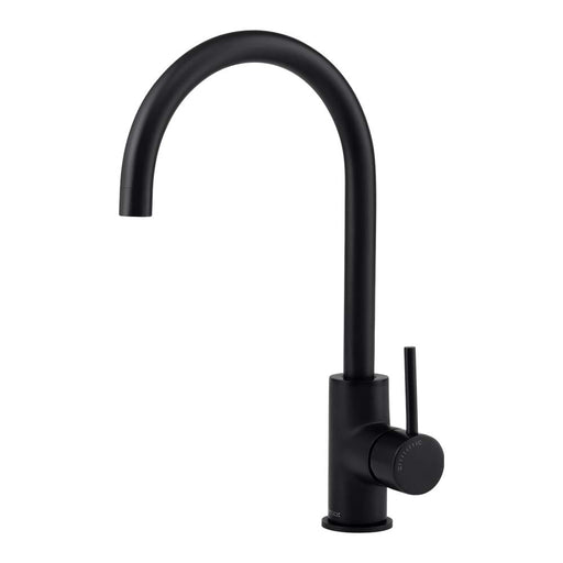 Mixx Anise Eco Round Sink Mixer - Matt Black-Blue Leaf Bathware &amp; Tiles