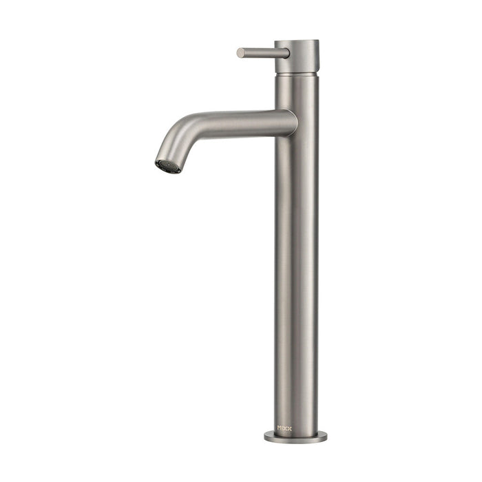Mixx Anise Eco Tower Vessel Mixer Curved Spout - Gun Metal-Blue Leaf Bathware &amp; Tiles
