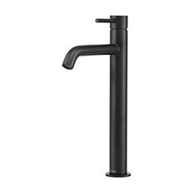 Mixx Anise Eco Tower Vessel Mixer Curved Spout - Matt Black-Blue Leaf Bathware &amp; Tiles