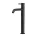 Mixx Anise Eco Tower Vessel Mixer Curved Spout - Matt Black-Blue Leaf Bathware &amp; Tiles