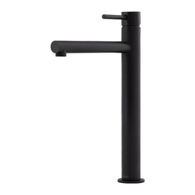 Mixx Anise Eco Tower Vessel Mixer Straight Spout - Matt Black-Blue Leaf Bathware &amp; Tiles