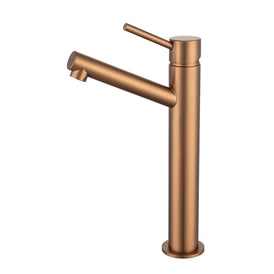 Mixx Anise Eco Tower Vessel Mixer Upswept Spout - Brushed Bronze-Blue Leaf Bathware &amp; Tiles