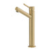 Mixx Anise Eco Tower Vessel Mixer Upswept Spout - Brushed Gold-Blue Leaf Bathware &amp; Tiles