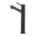 Mixx Anise Eco Tower Vessel Mixer Upswept Spout - Matt Black-Blue Leaf Bathware &amp; Tiles