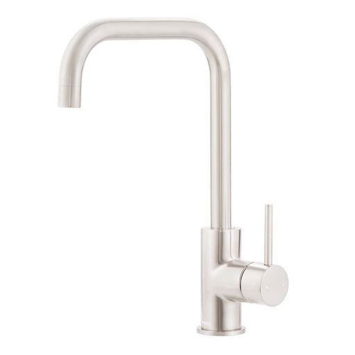 Mixx Anise Gooseneck Sink Mixer - Brushed Nickel-Blue Leaf Bathware &amp; Tiles