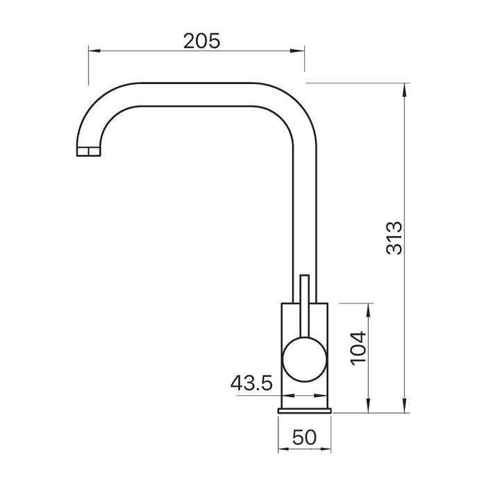 Mixx Anise Gooseneck Sink Mixer - Matt Black-Blue Leaf Bathware &amp; Tiles