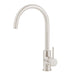 Mixx Anise Round Gooseneck Sink Mixer - Brushed Nickel-Blue Leaf Bathware &amp; Tiles