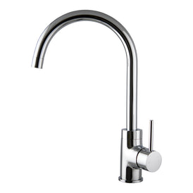 Mixx Anise Round Gooseneck Sink Mixer - Chrome-Blue Leaf Bathware &amp; Tiles