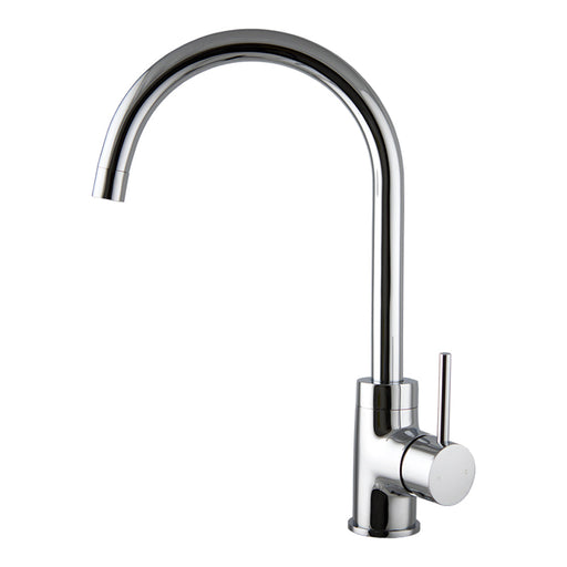 Mixx Anise Round Gooseneck Sink Mixer - Chrome-Blue Leaf Bathware &amp; Tiles