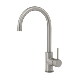 Mixx Anise Round Gooseneck Sink Mixer - Gun Metal-Blue Leaf Bathware &amp; Tiles