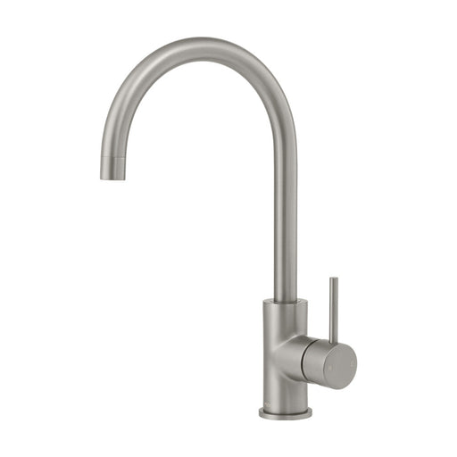 Mixx Anise Round Gooseneck Sink Mixer - Gun Metal-Blue Leaf Bathware &amp; Tiles
