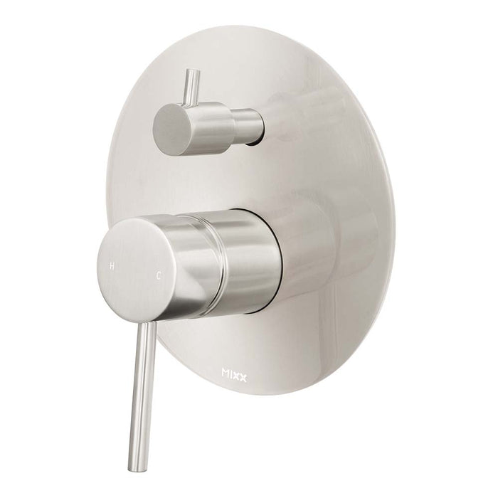 Mixx Anise Shower Diverter Mixer - Brushed Nickel-Blue Leaf Bathware &amp; Tiles