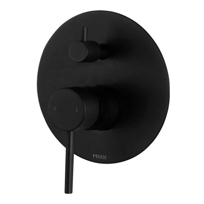 Mixx Anise Shower Diverter Mixer - Matt Black-Blue Leaf Bathware &amp; Tiles