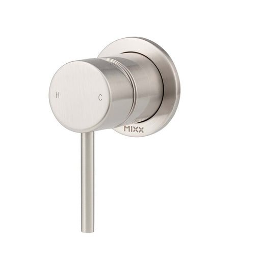 Mixx Anise Shower Mixer (60mm Backplate) - Brushed Nickel-Blue Leaf Bathware &amp; Tiles