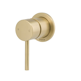 Mixx Anise Shower Mixer Trim Kit (60mm Backplate) - Brushed Gold-Blue Leaf Bathware &amp; Tiles