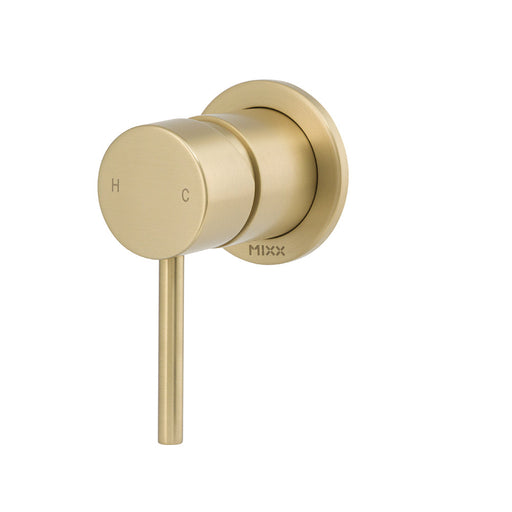 Mixx Anise Shower Mixer Trim Kit (60mm Backplate) - Brushed Gold-Blue Leaf Bathware &amp; Tiles