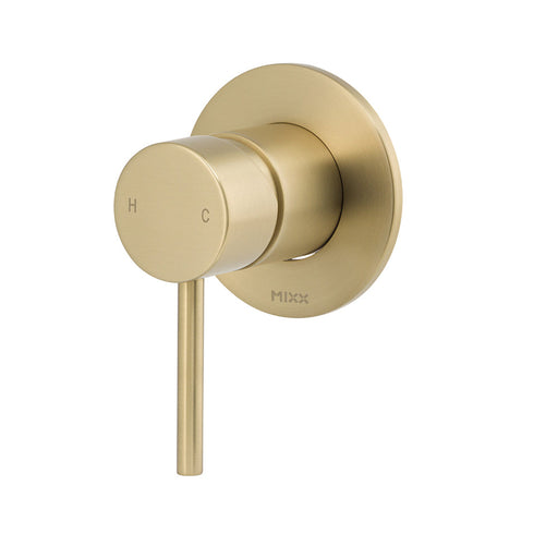 Mixx Anise Shower Mixer Trim Kit (80mm Backplate) - Brushed Gold-Blue Leaf Bathware &amp; Tiles