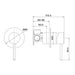 Mixx Anise Shower Mixer Trim Kit (80mm Backplate) - Gun Metal-Blue Leaf Bathware &amp; Tiles