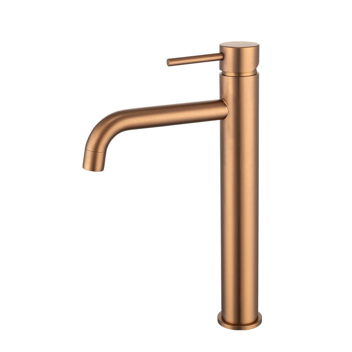 Mixx Anise Tower Vessel Mixer - Brushed Bronze-Blue Leaf Bathware &amp; Tiles
