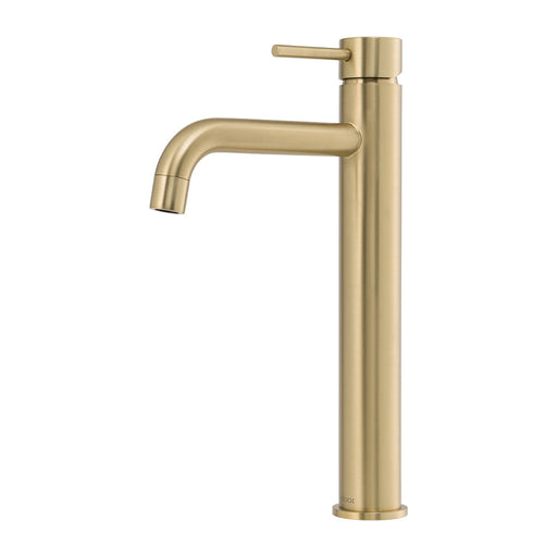 Mixx Anise Tower Vessel Mixer - Brushed Gold-Blue Leaf Bathware &amp; Tiles