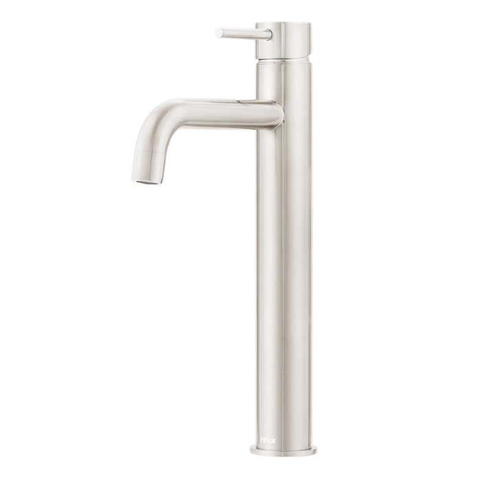 Mixx Anise Tower Vessel Mixer - Brushed Nickel-Blue Leaf Bathware &amp; Tiles