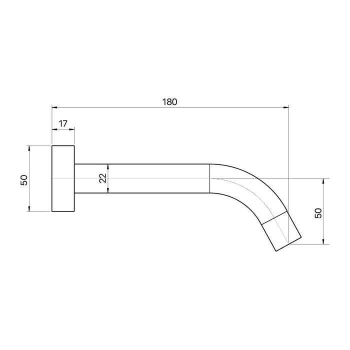 Mixx Anise Wall Basin Spout 180mm - Brushed Nickel-Blue Leaf Bathware &amp; Tiles