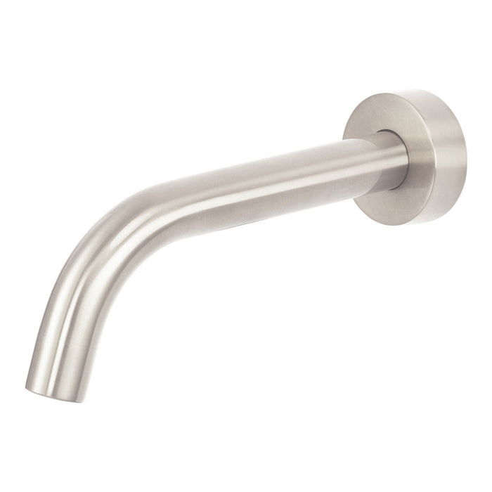 Mixx Anise Wall Basin Spout 180mm - Brushed Nickel-Blue Leaf Bathware &amp; Tiles