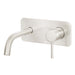 Mixx Anise Wall Plate Mixer With 180mm Spout - Brushed Nickel-Blue Leaf Bathware &amp; Tiles