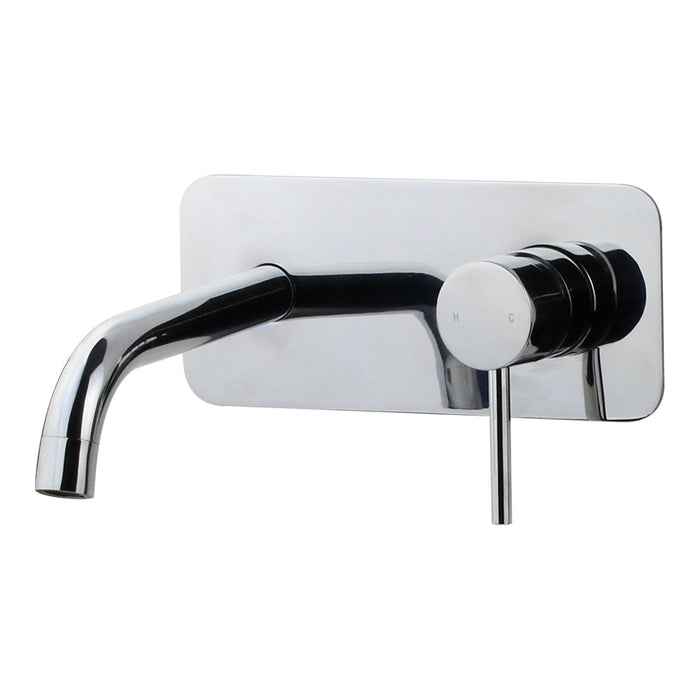 Mixx Anise Wall Plate Mixer With 180mm Spout - Chrome-Blue Leaf Bathware &amp; Tiles