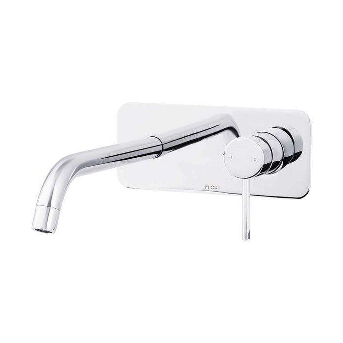 Mixx Anise Wall Plate Mixer With 210mm Spout - Chrome-Blue Leaf Bathware &amp; Tiles