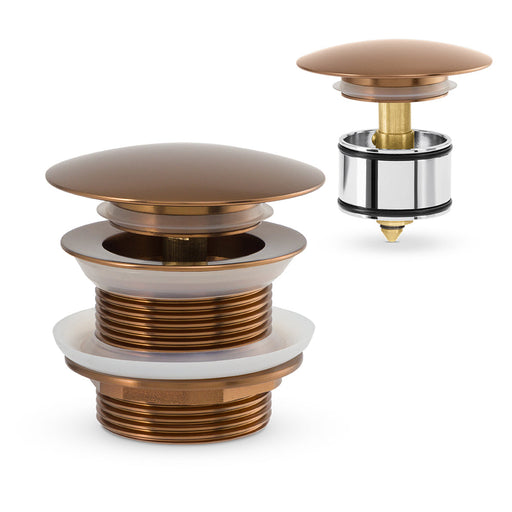 Mixx Bath Dome Pop Up Waste 40mm With Pullout Centre - Brushed Bronze-Blue Leaf Bathware &amp; Tiles