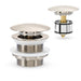Mixx Bath Dome Pop Up Waste 40mm With Pullout Centre - Brushed Nickel-Blue Leaf Bathware &amp; Tiles