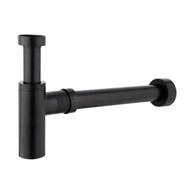 Mixx Brass Bottle Trap Round - Matt Black-Blue Leaf Bathware &amp; Tiles