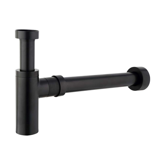 Mixx Brass Bottle Trap Round - Matt Black-Blue Leaf Bathware &amp; Tiles
