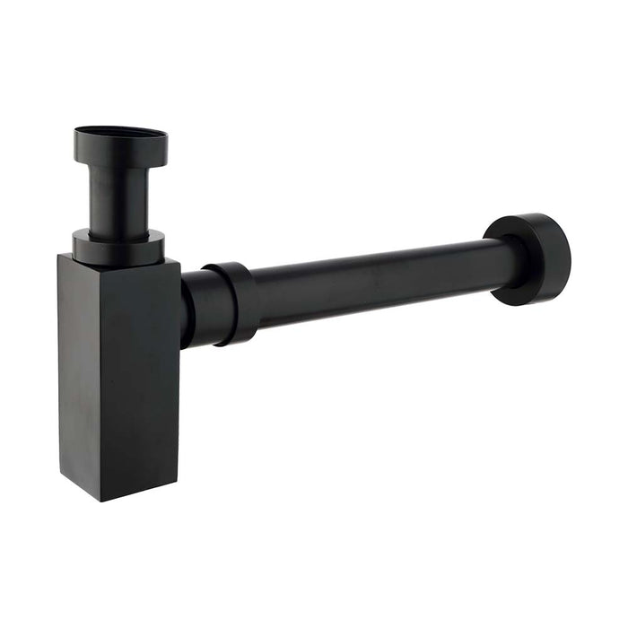 Mixx Brass Bottle Trap Square - Matt Black-Blue Leaf Bathware &amp; Tiles