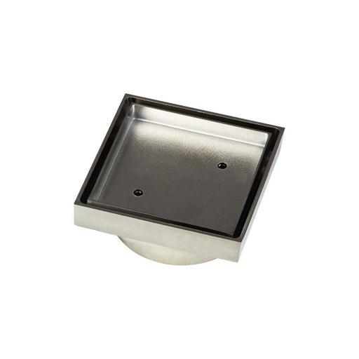 Mixx Brass Tile Grate Square 100mm - Brushed Nickel-Blue Leaf Bathware &amp; Tiles