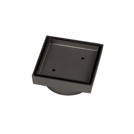 Mixx Brass Tile Grate Square 100mm - Gun Metal-Blue Leaf Bathware &amp; Tiles