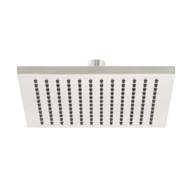 Mixx Chai ABS Shower Head 200mm - Brushed Nickel-Blue Leaf Bathware &amp; Tiles