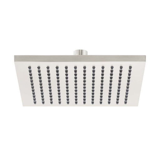 Mixx Chai ABS Shower Head 200mm - Brushed Nickel-Blue Leaf Bathware &amp; Tiles