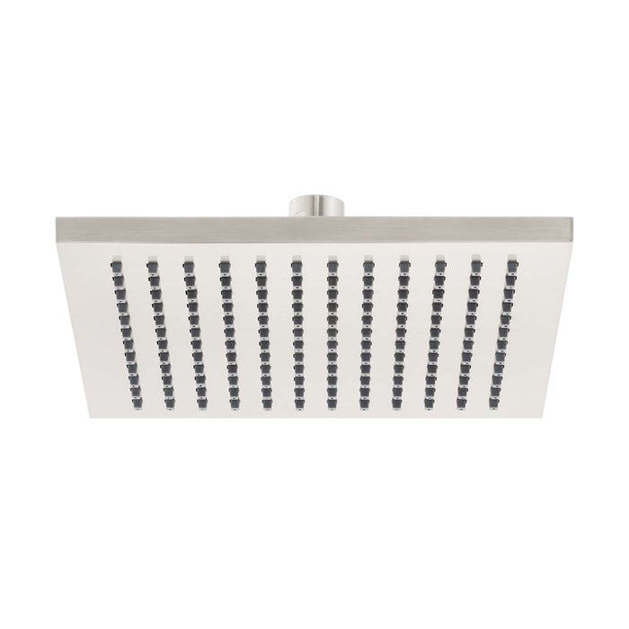Mixx Chai ABS Shower Head 200mm - Brushed Nickel-Blue Leaf Bathware &amp; Tiles