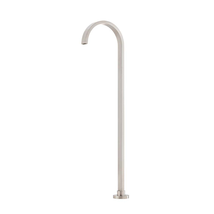 Mixx Chai Floor Mounted Bath Spout - Brushed Nickel-Blue Leaf Bathware &amp; Tiles