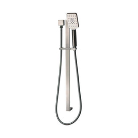 Mixx Chai Rail Shower - Brushed Nickel-Blue Leaf Bathware &amp; Tiles
