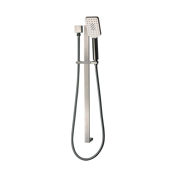 Mixx Chai Rail Shower - Brushed Nickel-Blue Leaf Bathware &amp; Tiles
