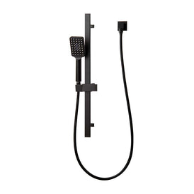 Mixx Chai Rail Shower - Matt Black-Blue Leaf Bathware &amp; Tiles